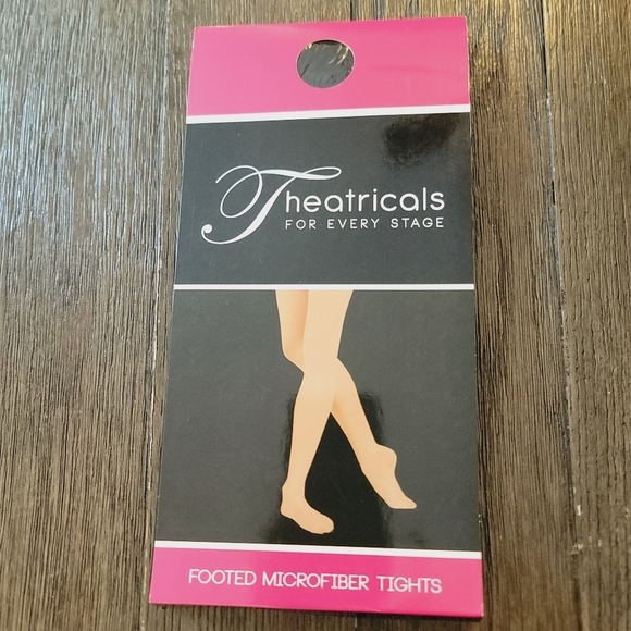 New THEATRICALS Black Girls Footed Tights with Smooth Self-Knit Waistband MC - Picture 1 of 4